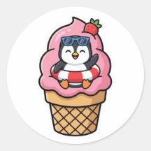 Süßer Kawaii-Pinguin-Eiscreme-Kegel Sommer-BSticke