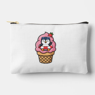 Süßer Kawaii Pinguin Eiscremekegel Sommer Strand S Zubehörtasche