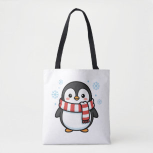 Süßer Kawaii Pinguin mit Schal Winter Cartoon-Illu Tasche