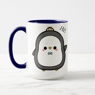 Süßer Kawaii Pinguin sagt Hallo Tasse