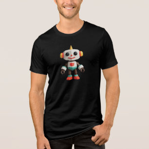 Süßer Kawaii Roboter Tri-Blend Shirt