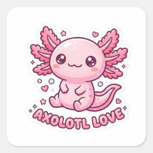 Süßer Kawaii Rosa Axolotl Aufkleber