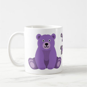 Süßer Kawaii Sitzender Lila Teddybär-Mug Kaffeetasse