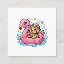 Süßer Kawaii Sommer Welpe Flamingo Pool SchwimmSti