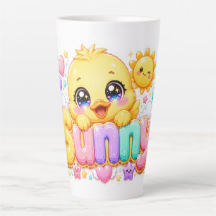 Süßer Kawaii Sonniger Küken Name Pastellrosa Funke Milchtasse