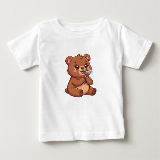 Süßer Kawaii-Teddybär mit Blasen Babyt-Shirt Baby T-shirt