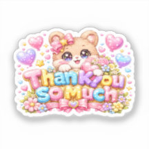 Süßer Kawaii-Vielen-Dank-Teddybär-Pastell-Pi