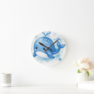 SÜßER KAWAII WAL RUNDE WANDUHR