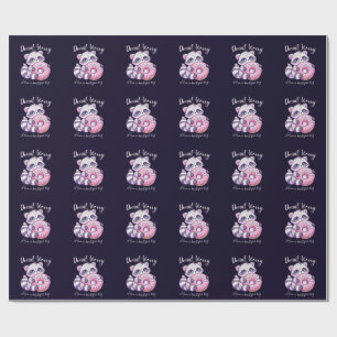 Süßer Kawaii Waschbär Donut Worry Geschenkpapier