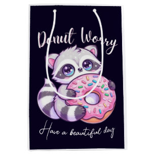 Süßer Kawaii Waschbär Donut Worry Mittlere Geschenktüte