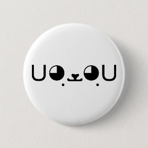 Süßer Kawaii-Welpe Japanischer Kaomoji-Emoticon Button