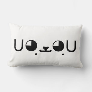 Süßer Kawaii-Welpe Japanischer Kaomoji-Emoticon Lendenkissen