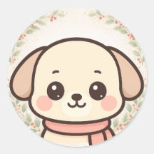 Süßer Kawaii-Welpen-Gesichtsaufkleber