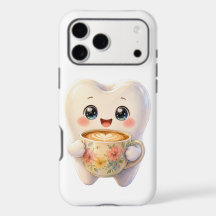 Süßer Kawaii-Zahn trinkt Kaffee-Latte-Handyhülle