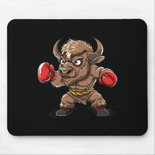 Süßer Kickboxen Bison I Kinder Bison Mousepad