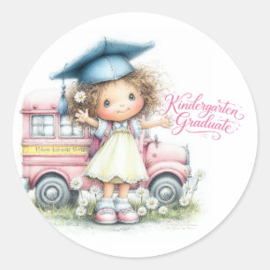 Süßer Kindergarten-Absolventen-Aufkleber Runder Aufkleber