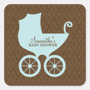 Süßer Kinderwagen Quadratischer Aufkleber