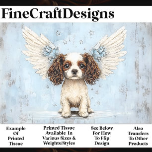 Süßer King Charles Spaniel mit Flügeln BG8 Decoupa Seidenpapier