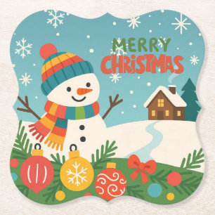 Süßer, klassischer Weihnachtsmann Schneemann Untersetzer