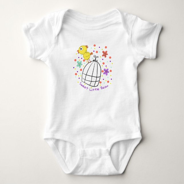 Süßer kleiner Bean-Baby-Vogel Baby Strampler (Vorderseite)