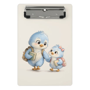 Süßer kleiner blauer Vogel Mini-Clipboard Mini Klemmbrett
