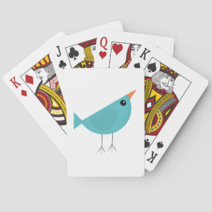 Süßer kleiner blauer Vogel Spielkarten