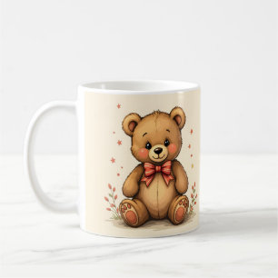 Süßer kleiner brauner Bär mit Krawatte Kaffeetasse