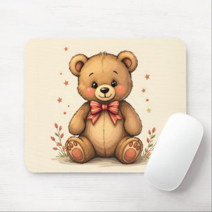 Süßer kleiner brauner Bär mit Krawatte Mousepad