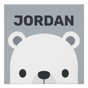 Süßer kleiner Eisbär mit personalisiertem Namenssc Poster