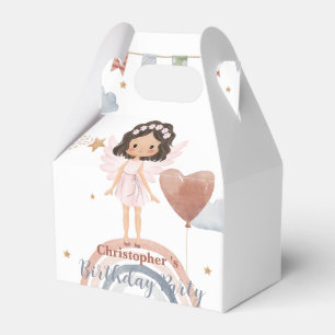 Süßer kleiner Engel Afro-Mädchen Luftballon Geburt Geschenkschachtel