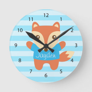 Süßer kleiner Fuchs für Kinderzimmer Runde Wanduhr