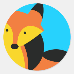 Süßer kleiner Fuchs Runder Aufkleber