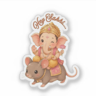 Süßer kleiner Ganesha-Aufkleber Aufkleber