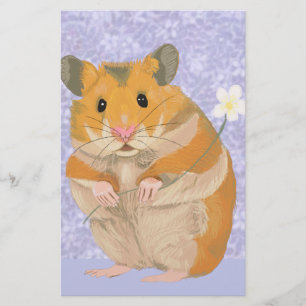 Süßer kleiner Hamster mit einer Blume Briefpapier