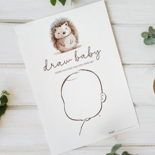 Süßer Kleiner Igel Zeichne Baby Baby Shower Spiel Poster