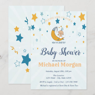 Süßer kleiner Junge, Sternchen-Baby-Party Einladung