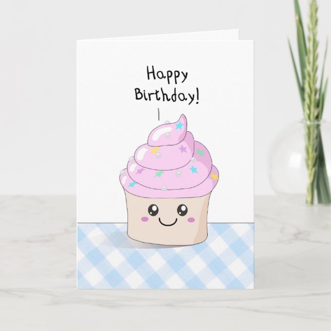 Süßer kleiner Kuchen - alles Gute zum Karte (Vorderseite)