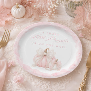 Süßer kleiner Kürbis-Bogen Elegante Babyparty Pappteller