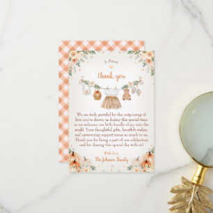Süßer kleiner Kürbis Herbst-Baby-Shower Dankeskarte