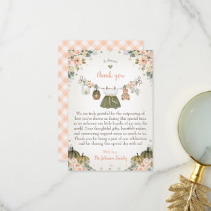 Süßer kleiner Kürbis Herbst-Baby-Shower Dankeskarte
