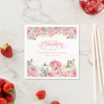 Süßer kleiner Kürbis rosa Blumen Herbst-Baby-Party