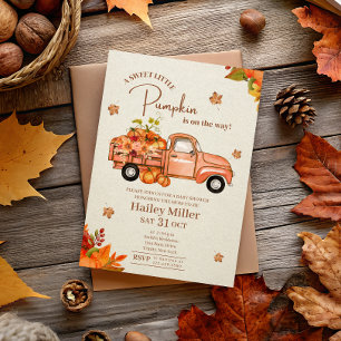 Süßer kleiner Kürbislaster Herbst-Baby-Party Einladung