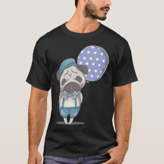 Süßer kleiner Mops mit einem Luftballon T-Shirt