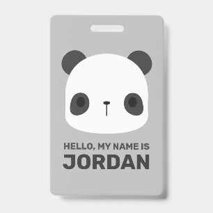 Süßer kleiner Panda-Bär mit personalisiertem Namen Ausweis