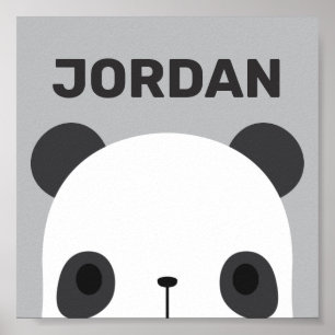 Süßer kleiner Panda-Bär mit personalisiertem Namen Poster