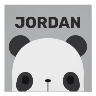Süßer kleiner Panda-Bär mit personalisiertem Namen Poster