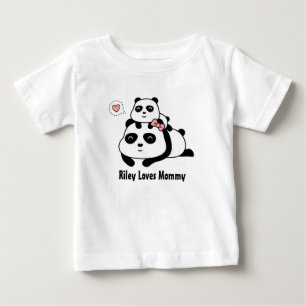 Süßer kleiner Pandawelpe liebt Mutti, Mutter und B Baby T-shirt