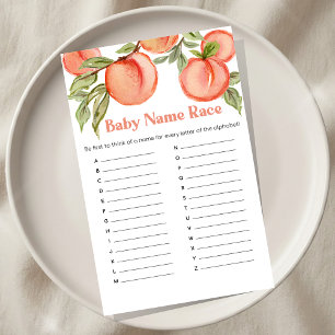 Süßer kleiner Pfirsich-Baby-Shower-Name-Race-Spiel