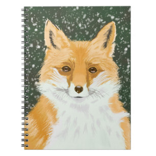 Süßer kleiner roter Fuchs - im Schnee. Notizblock