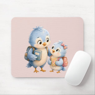Süßer kleiner Vogel Bruder Schwester Schreibtischm Mousepad